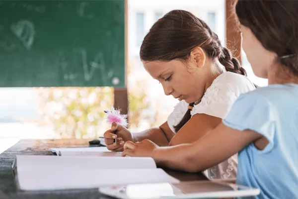 Children doing homework